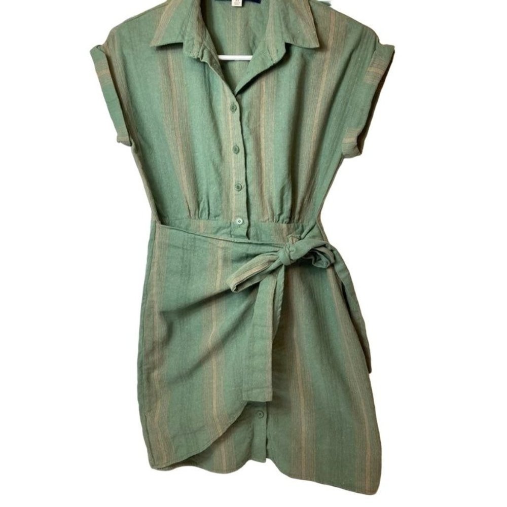 Womens Blue Rain Summer Wrap Mini Dress XS